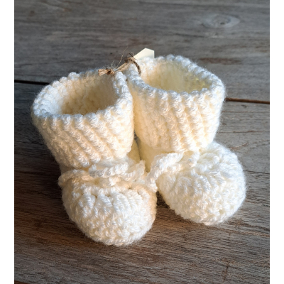Booties /Slofjes Ivoor / wol