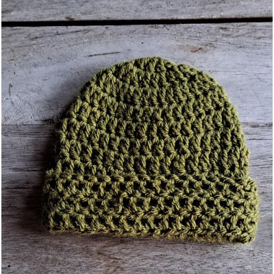 Beanie / Mutsje donkergroen / wol