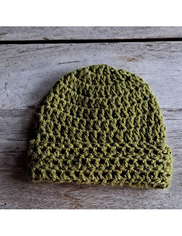 Beanie / Mutsje donkergroen / wol
