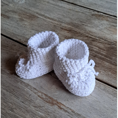 Booties / Slofjes wit / katoen