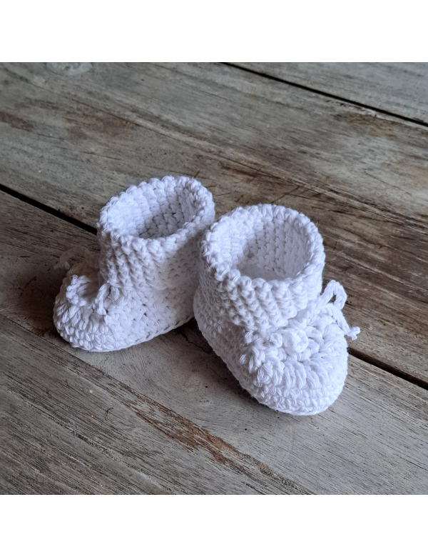 Booties / Slofjes wit / katoen