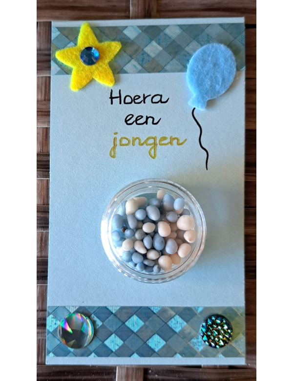 Felicitatie kaartje klein, jongen BLAUWE 'MUISJES' Felicitatie kaartje klein, jongen BLAUWE 'MUISJES'