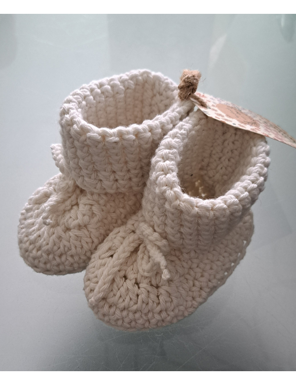 Booties / Slofjes ivoor / katoen