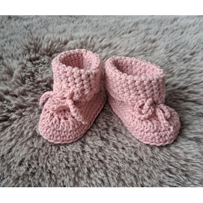 Booties /Slofjes oudroze / katoen