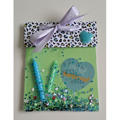 Felicitatie zakje, Hip Hip Hooray, groen