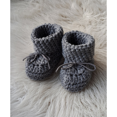 Baby Booties / slofjes /donkergrijs