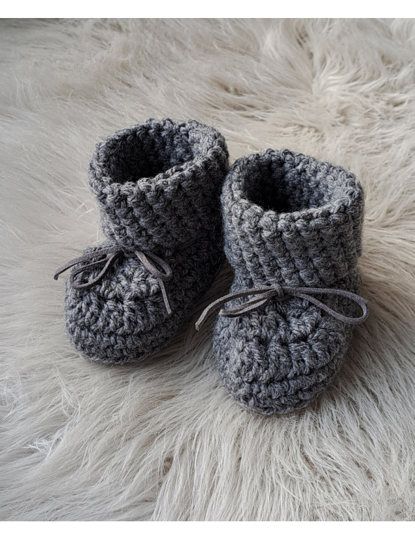Baby Booties / slofjes /donkergrijs