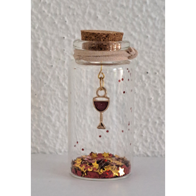 Wensflesje, wijnglas rood
