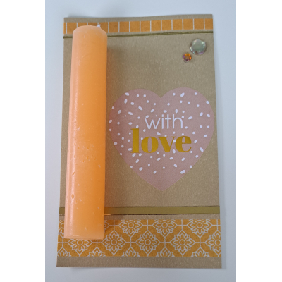 Wenskaartje + kaarsje goud / WITH LOVE