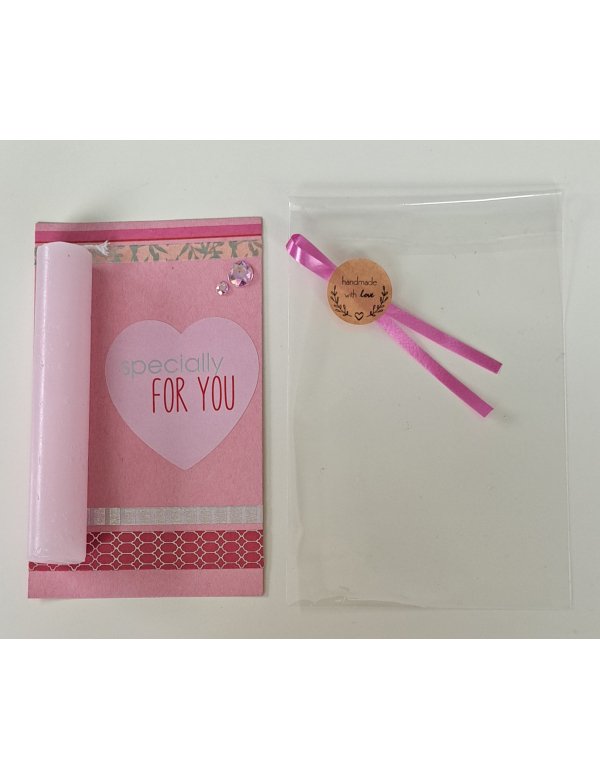 Wenskaartje + kaarsje , roze / SPECIALLY FOR YOU Wenskaartje + kaarsje , roze / SPECIALLY FOR YOU